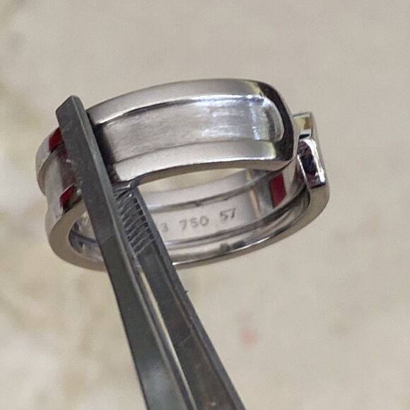 Cartier C De Cartier 18K White Gold Band Size 57 Mint Condition in Box - Picture 10 of 13